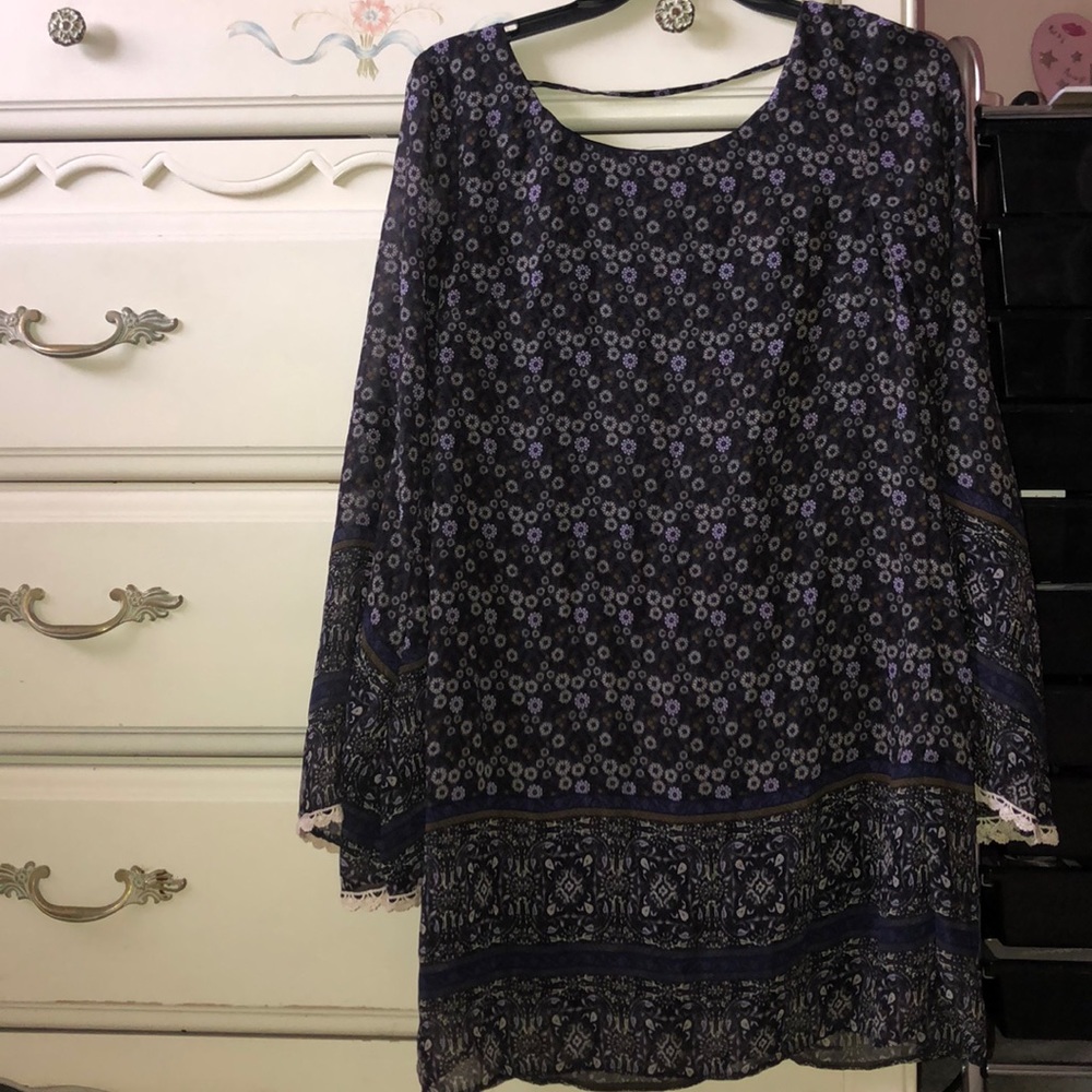 purple boho lace dress